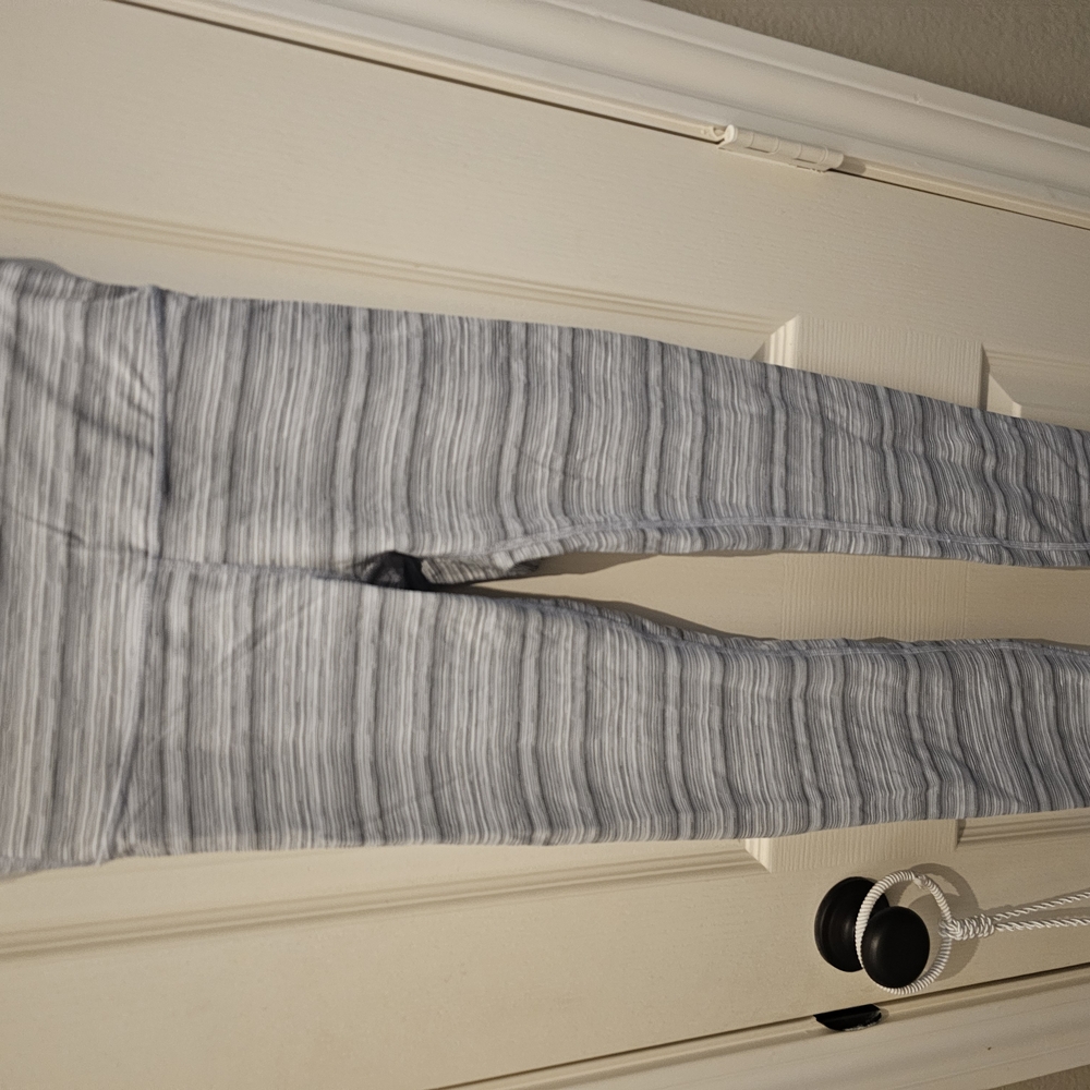 Gray Striped Leggings